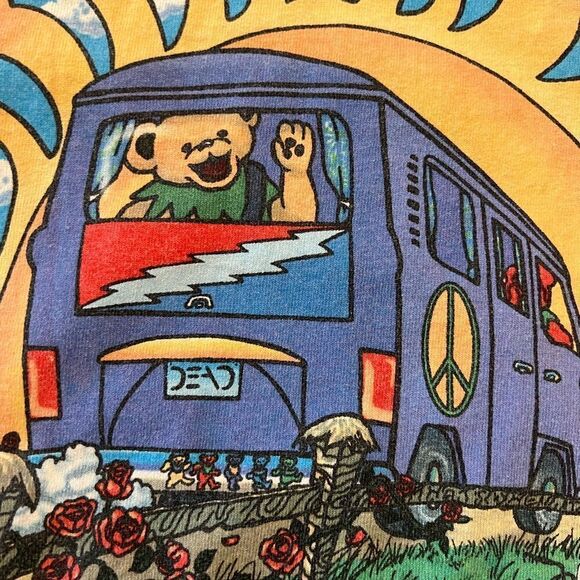 Liquid Blue Vintage Grateful Dead tie Dye 2000 The Bus Came By Iconic Bear tee - Picture 7 of 9